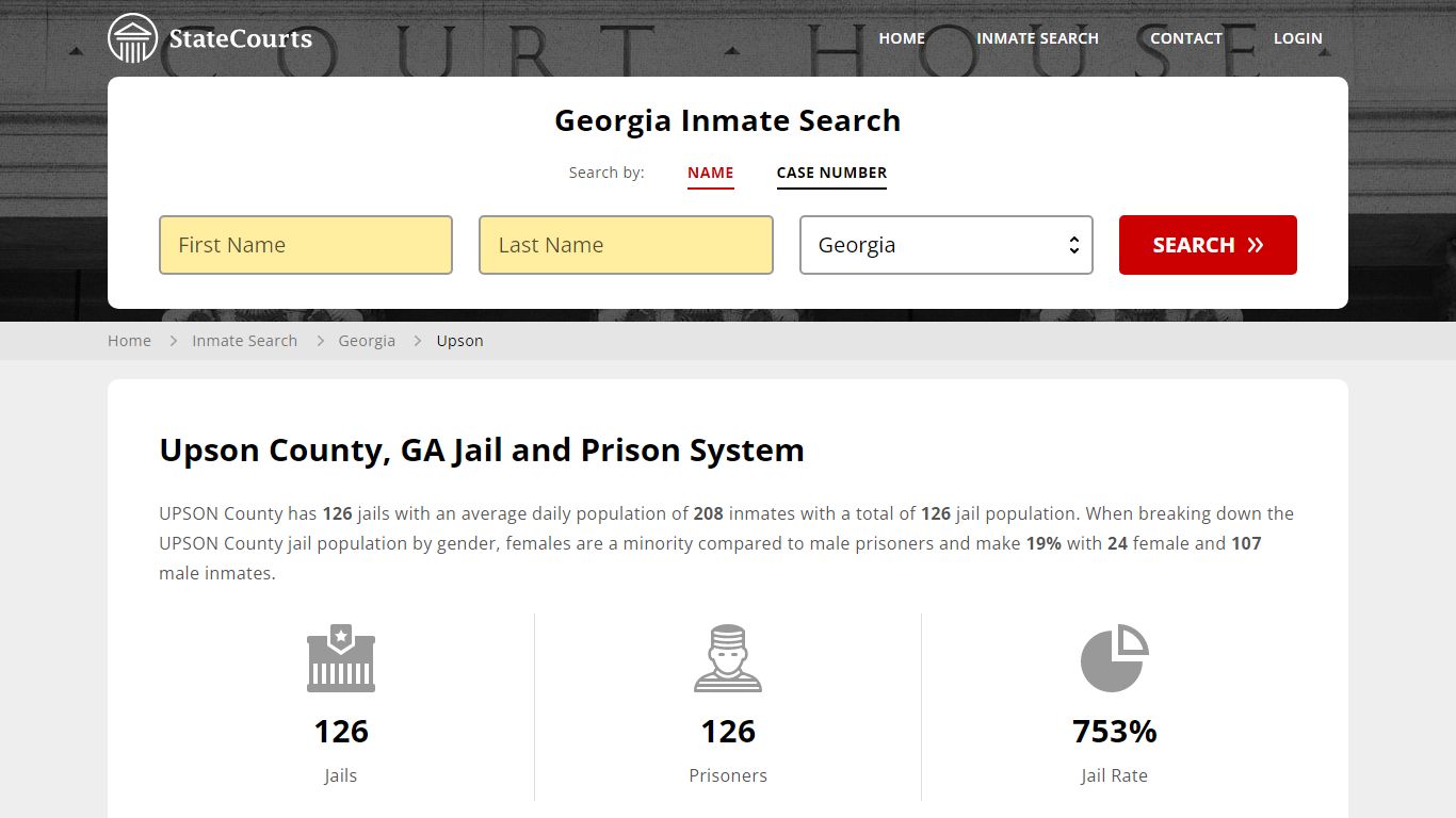 Upson County, GA Inmate Search - StateCourts
