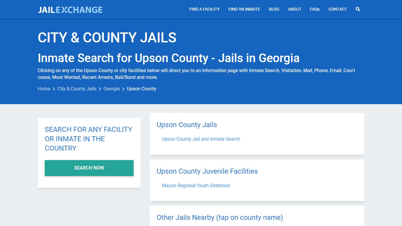 Inmate Search for Upson County | Jails in Georgia - Jail Exchange